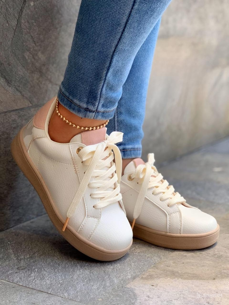 Tenis de mujer Beige Rosa